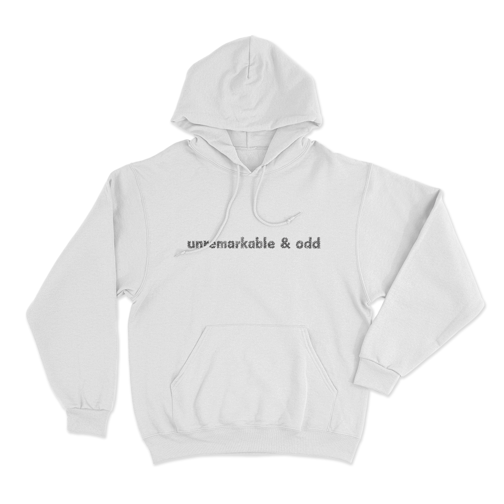 Unremarkable & Odd Unisex Hoodie White Unremarkable Odd Unisex Hoodie White